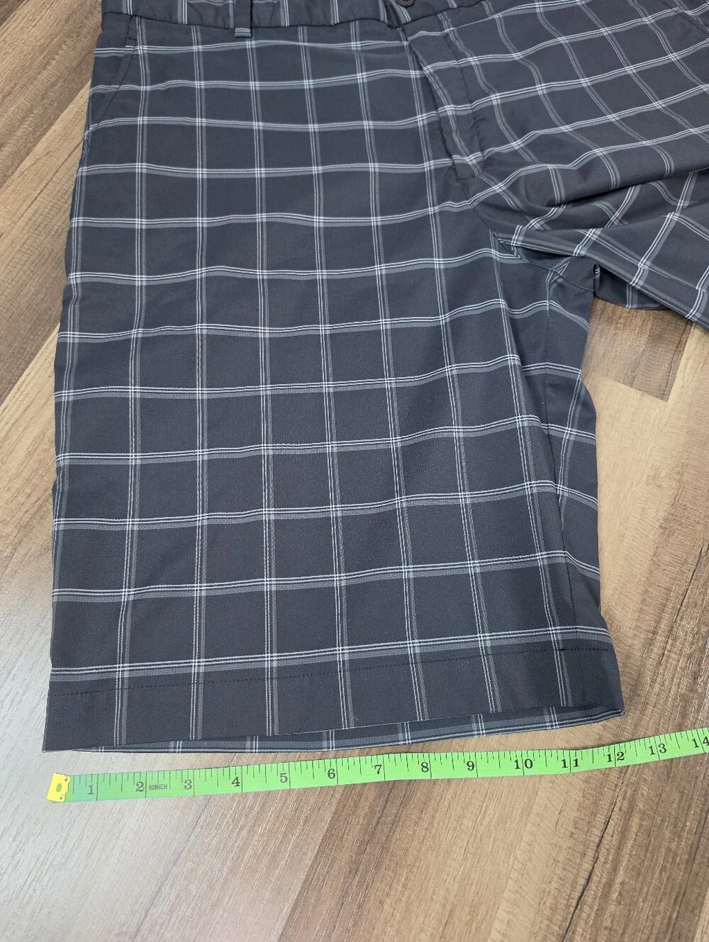 Nike Golf  Black Plaid Checkered LIghtweight Stretch Shorts Activewear Preppy.38